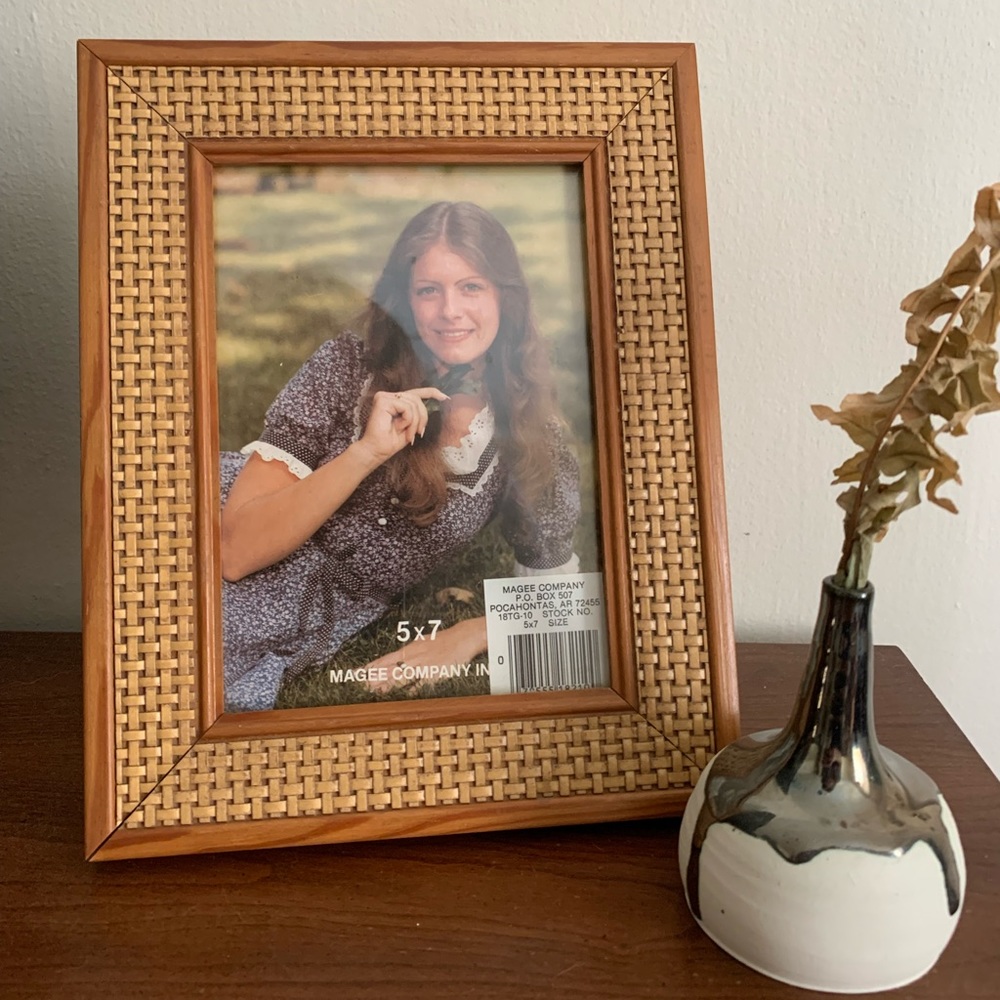 Vintage Ratan Picture Frame🌿 Boho Decor